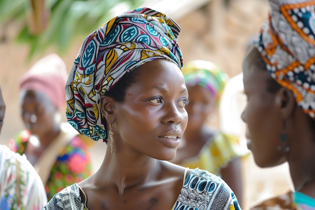 Foto gratuita ritratto fotorealistico di donne africane