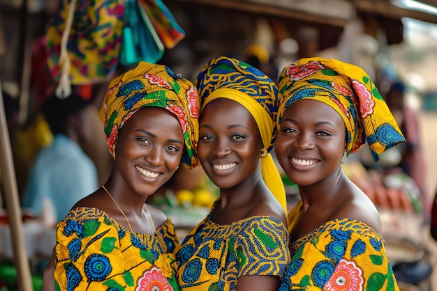 Foto gratuita ritratto fotorealistico di donne africane