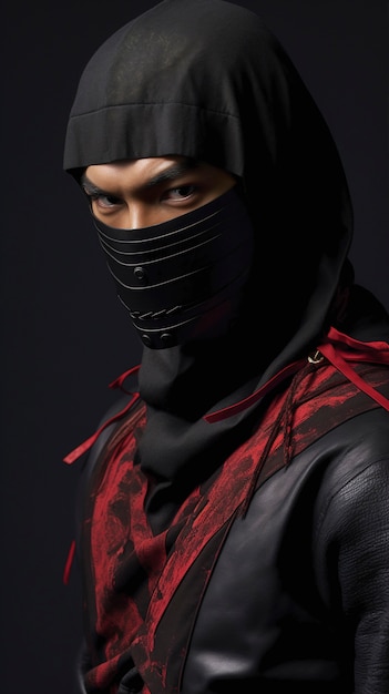 Free photo photorealistic portrait of male ninja warrior