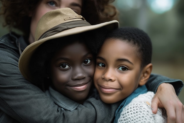 Foto gratuita ritratto fotorealistico della struttura familiare non tradizionale