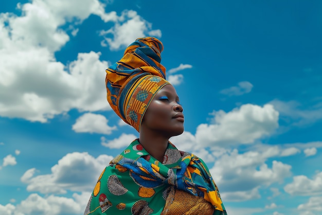 Бесплатное фото Фотореалистичный портрет африканской женщины