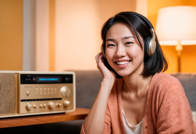無料写真 photorealistic portrait of person listening to the radio in celebration of world radio day