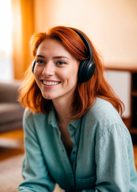 Photorealistic portrait of person listening to the radio in celebration of world radio day