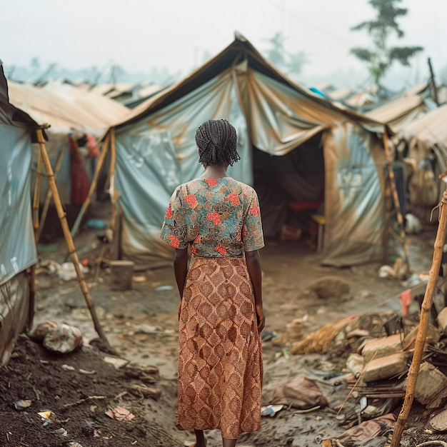 Free photo photorealistic refugee camp