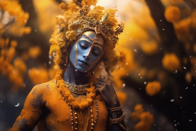 Photorealistic representation of krishna  deity