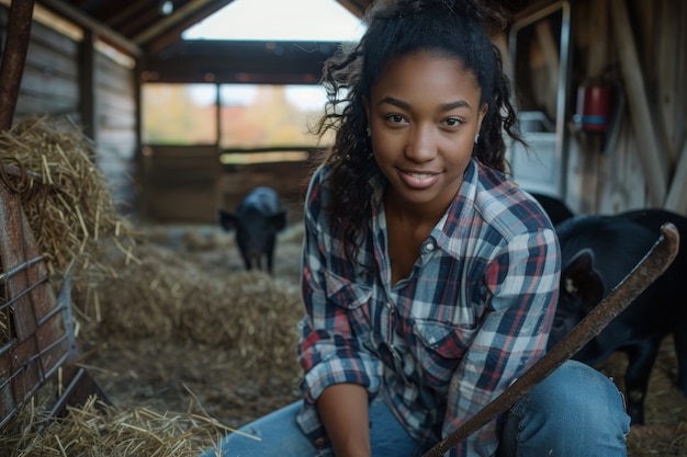 Free photo photorealistic scene of a pig farm with animals