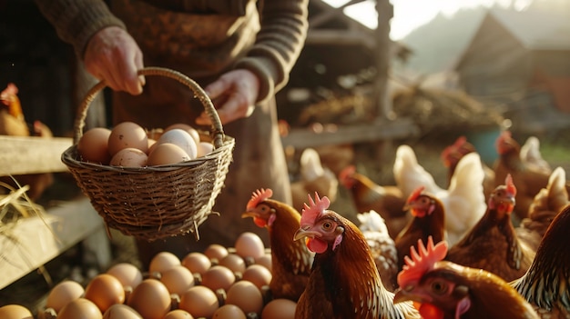 Free photo photorealistic scene of a poultry farm with chickens