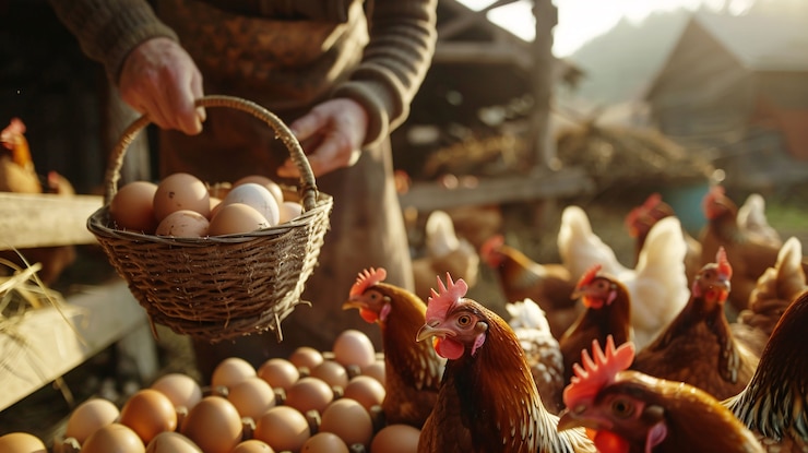 Free Photo photorealistic scene of a poultry farm with chickens