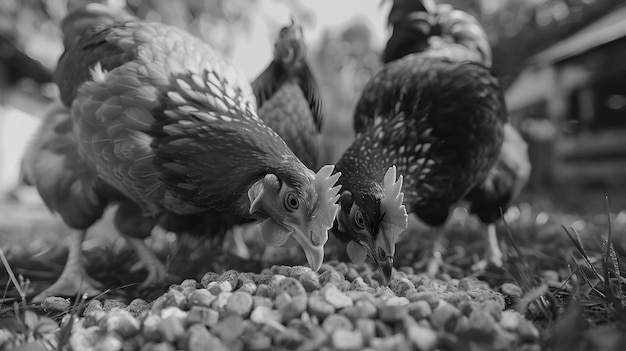 を飼う家禽農場のフォトリアリズムシーン