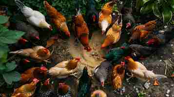 Free photo photorealistic scene of a poultry farm with chickens