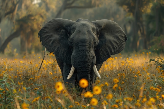 Foto gratuita scena fotorealista di un elefante selvatico