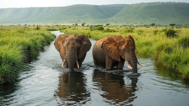야생 코끼리 들 의 사진적 인 장면