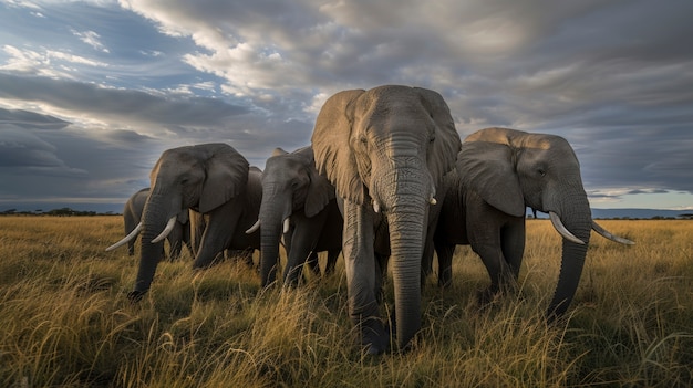 Free photo photorealistic scene of wild elephants