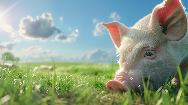 농장 환경 에서 키우는 돼지 들 이 있는 사진 현실적 인 장면