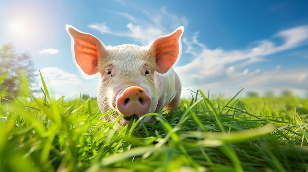 Foto gratuita scena fotorealista con maiali allevati in un ambiente agricolo