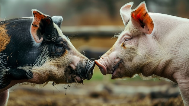 무료 사진 photorealistic scene with pigs raised in a farm environment