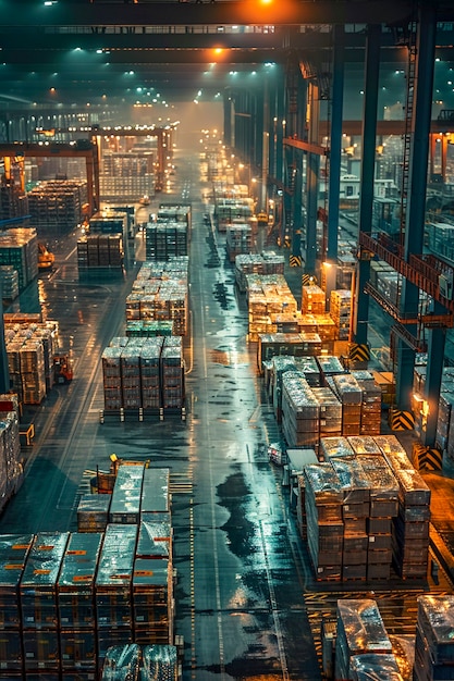 무료 사진 photorealistic scene with warehouse logistics operations