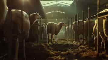 Foto gratuita photorealistic sheep farm