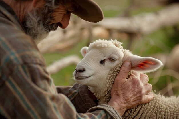 Photorealistic sheep farm