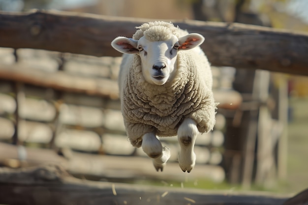 Photorealistic sheep farm