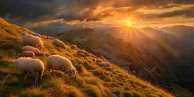 Foto gratuita photorealistic sheep farm