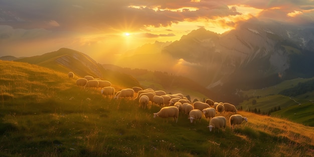 Foto gratuita photorealistic sheep farm