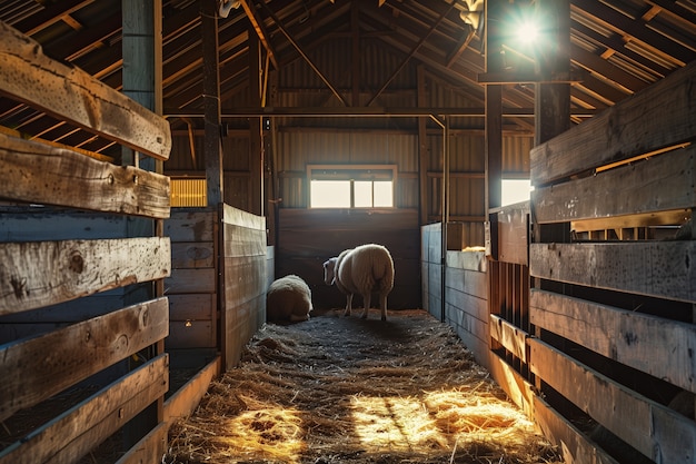 無料写真 photorealistic sheep farm