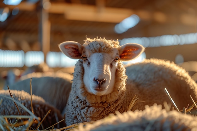 Бесплатное фото photorealistic sheep farm