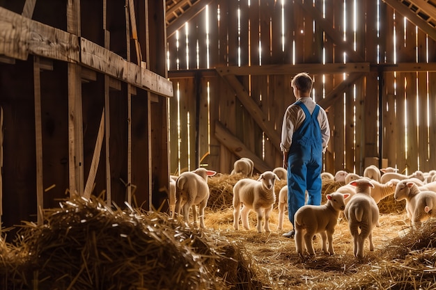 Foto gratuita fattoria di pecore fotorealista