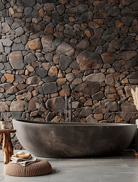 Free photo photorealistic stone wall surface used in interior design
