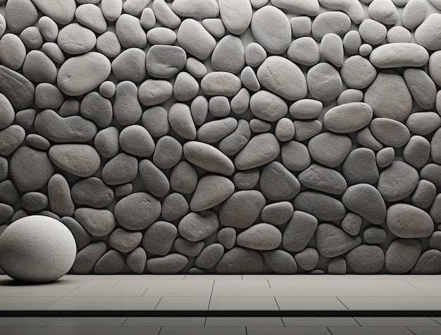 Photorealistic stone wall surface