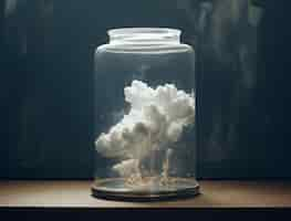 Free photo photorealistic style clouds  in jar