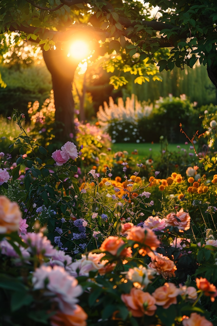 Free Photo photorealistic sustainable garden with home grown plants