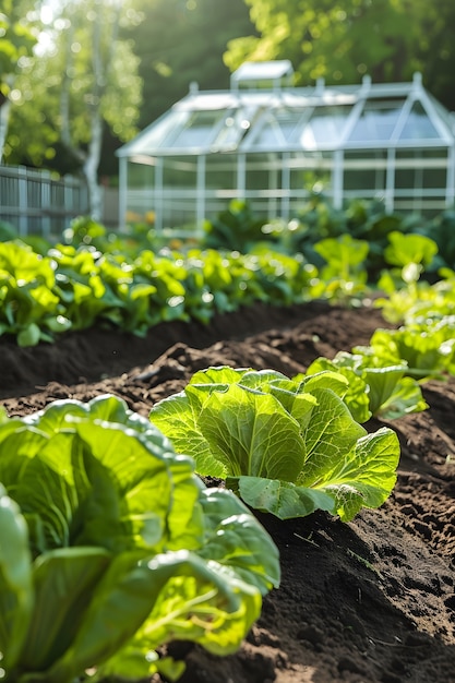 Foto gratuita giardino sostenibile fotorealistico con piante coltivate in casa