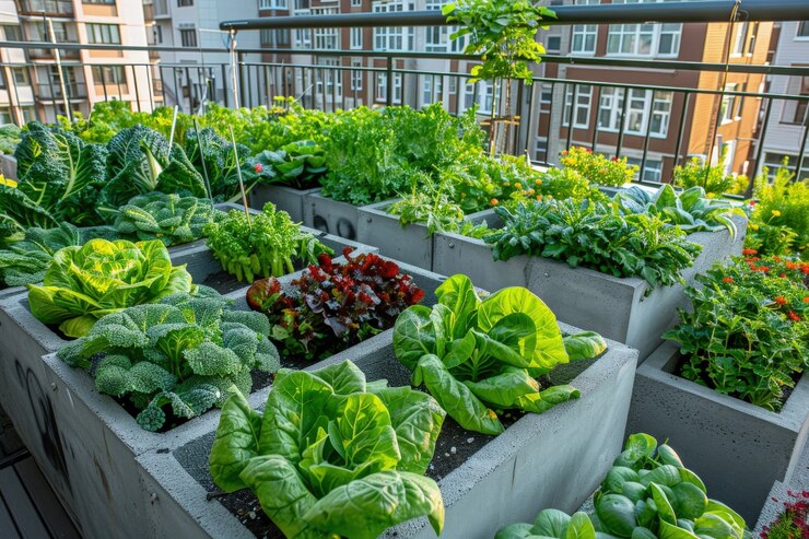 Free Photo photorealistic sustainable garden with home grown plants