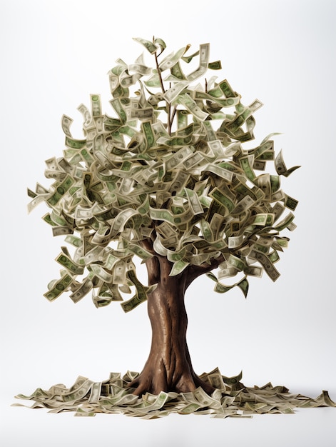 Free photo photorealistic tree money