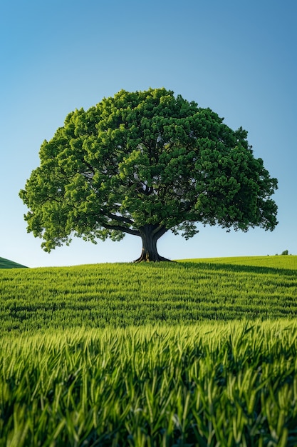 Foto gratuita albero fotorealistico con rami e tronco all'aperto in natura