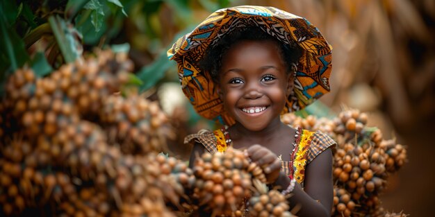 Free photo photorealistic view of african people harvesting vegetables and grains