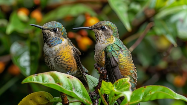 Foto gratuita una vista fotorealista del bellissimo colibrì nel suo habitat naturale