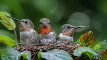 Foto gratuita una vista fotorealista del bellissimo colibrì nel suo habitat naturale