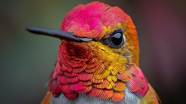 Photorealistic view of beautiful hummingbird in its natural habitat