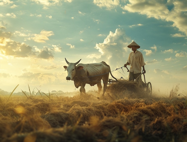 Foto gratuita vista fotorealista della mucca usata in agricoltura