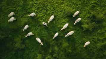 Free photo photorealistic view of cows grazing in nature outdoors