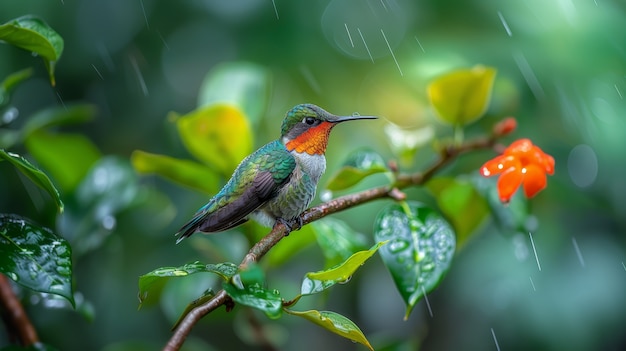 Бесплатное фото photorealistic view of beautiful hummingbird in its natural habitat