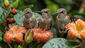 Бесплатное фото photorealistic view of beautiful hummingbird in its natural habitat