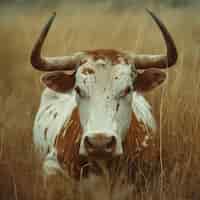 無料写真 野外で放牧している牛のフォトリアリズムな景色