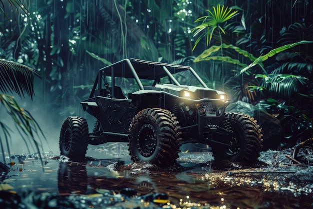 無料写真 photorealistic view of off-road vehicle with nature terrain and weather conditions