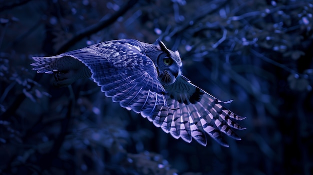 無料写真 photorealistic view of owl bird at night