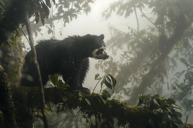 Бесплатное фото photorealistic view of wild bear in its natural habitat