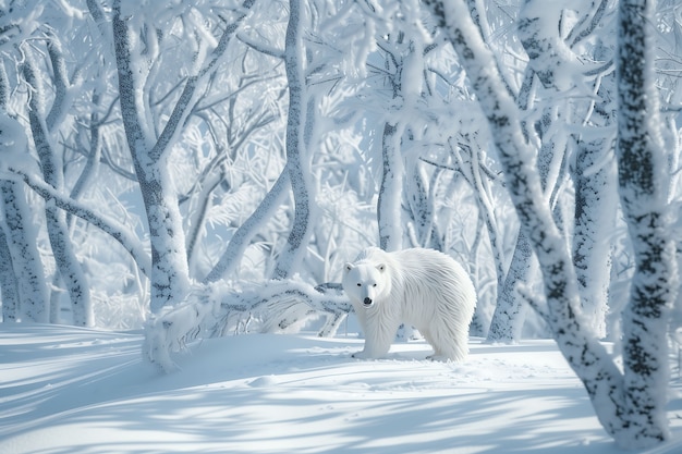 無料写真 自然の生息地にある野生のクマのフォトリアリスト的な景色